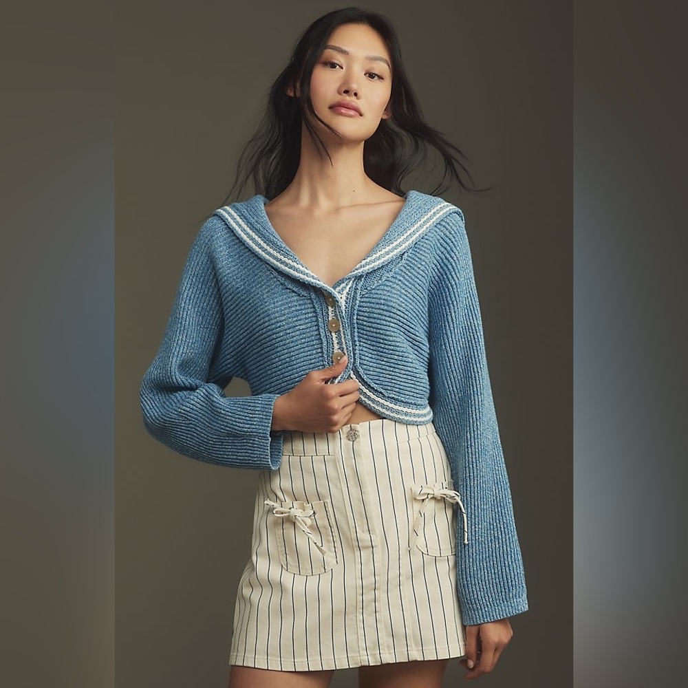 Anthropologie Maeve Sailor Sweater Cardigan